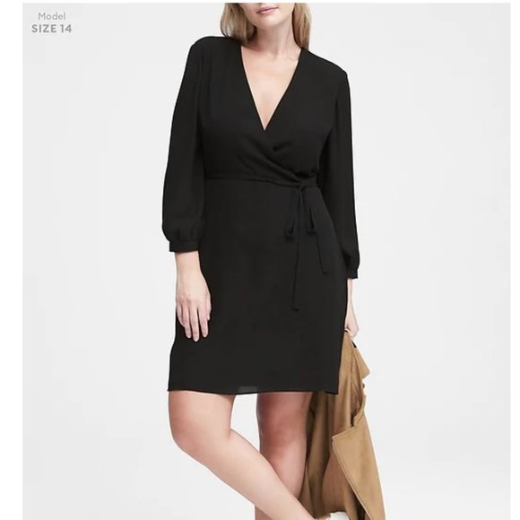Banana Republic Dresses & Skirts - NWT Banana Rep Wrap Dress 18 Black v460